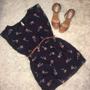 City Triangles Navy Blue Floral Dress